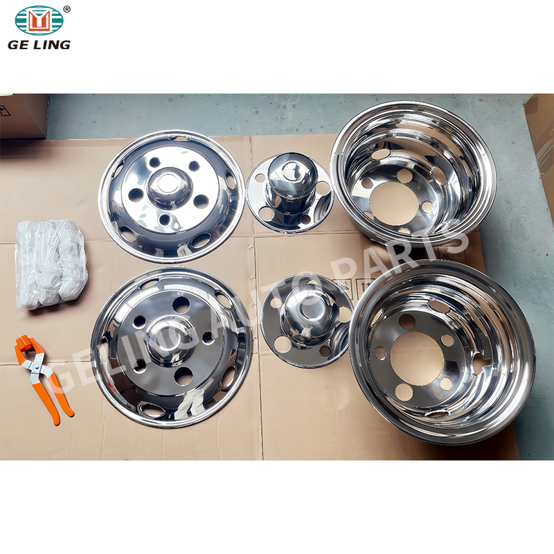 Penutup Trim Hub Roda Baja Tahan Karat Universal 16 ''5 Lubang