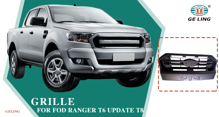 Kisi-kisi Hitam yang Dimodifikasi untuk Ford Ranger T7